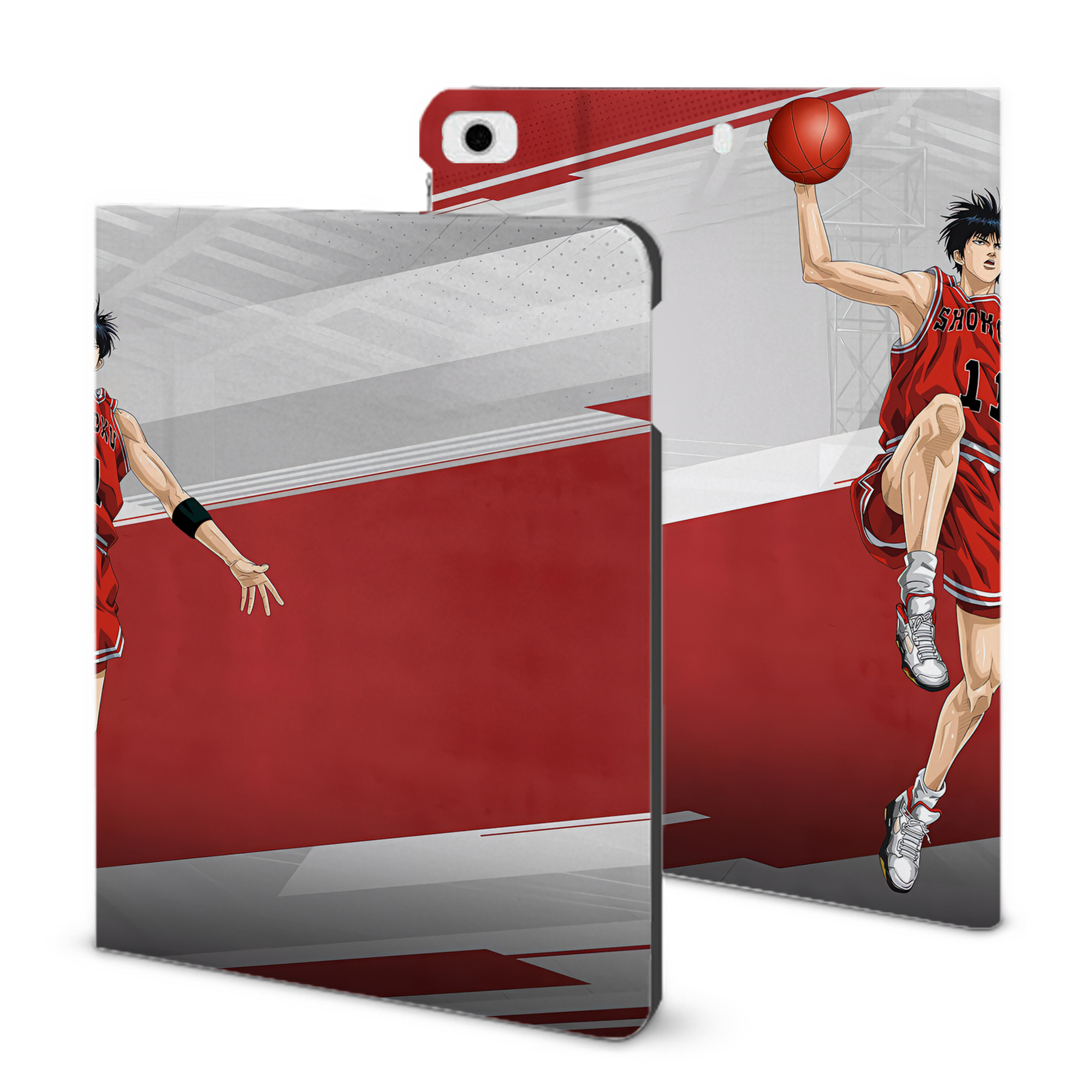 （画像用） SLAM DUNK／スラムダンク IPad ケース ブック型 PUレザー TPU 耐衝撃 軽量 薄型 ペン収納なし 全面保護 IPad 各モデル対応